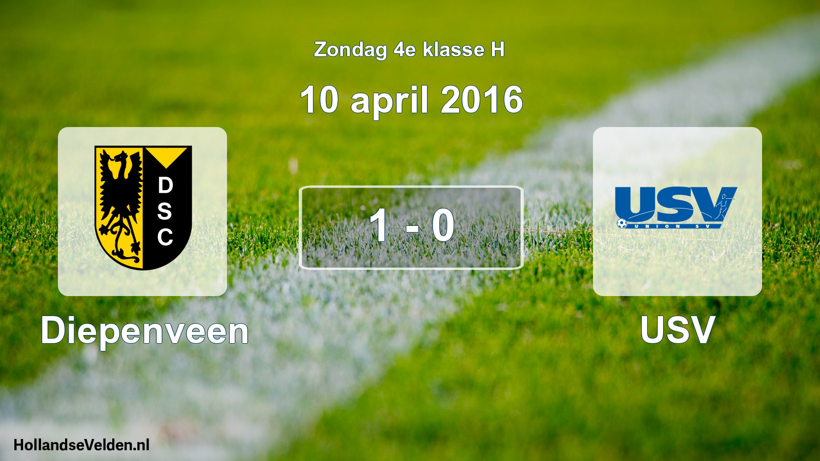 Total number of matches played: Diepenveen - USV 1 - 0 (10 April 2016)