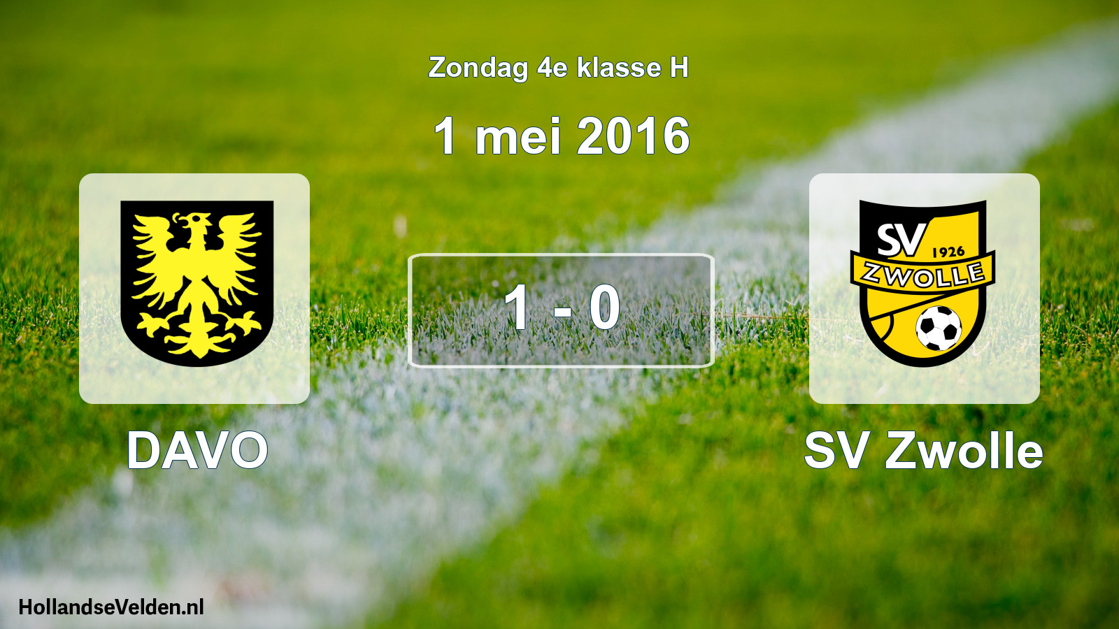 Total number of matches played: DAVO - SV Zwolle 1 - 0 (1 May 2016)