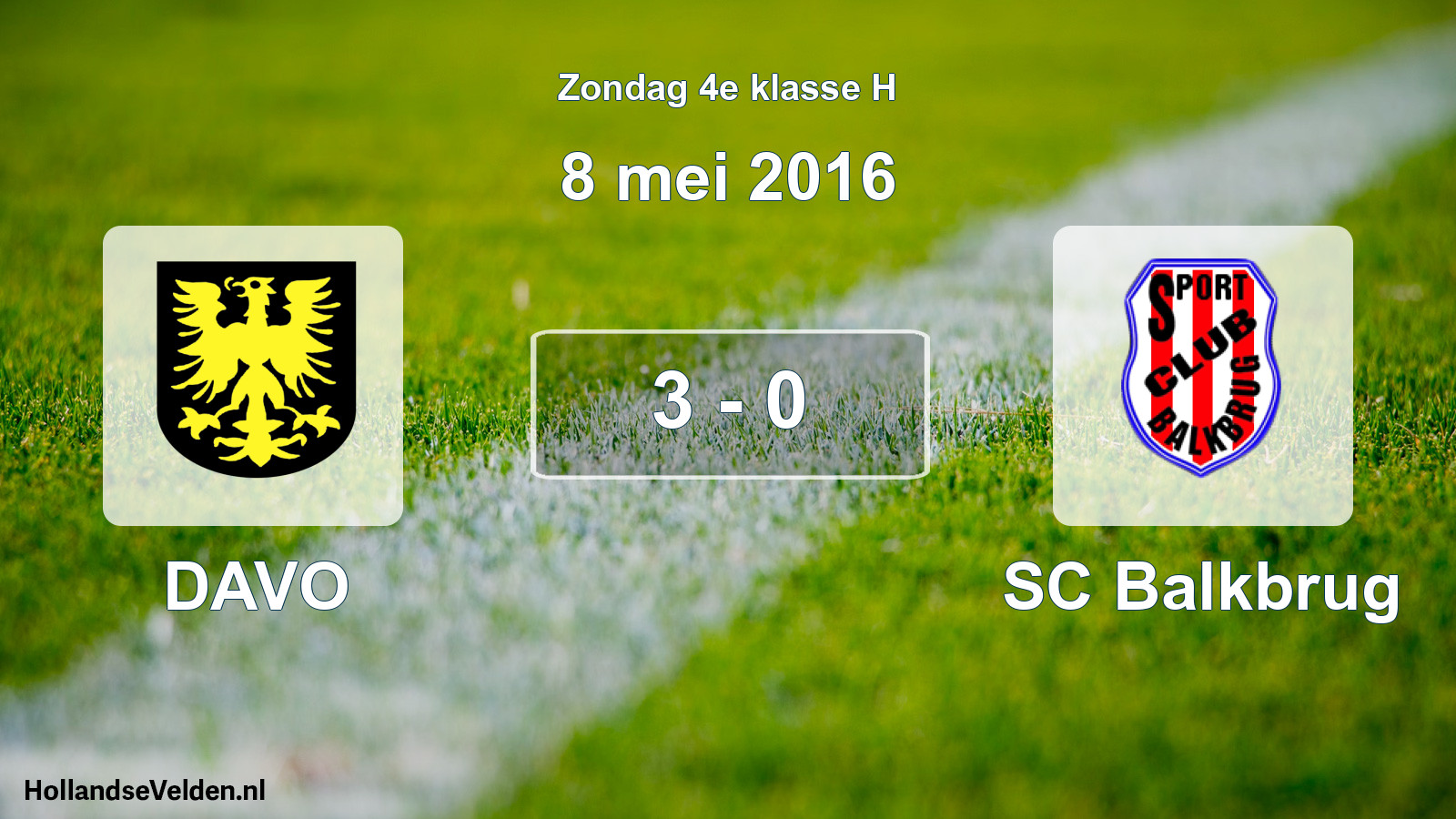 Total number of matches played: DAVO - SC Balkbrug 3 - 0 (8 May 2016)