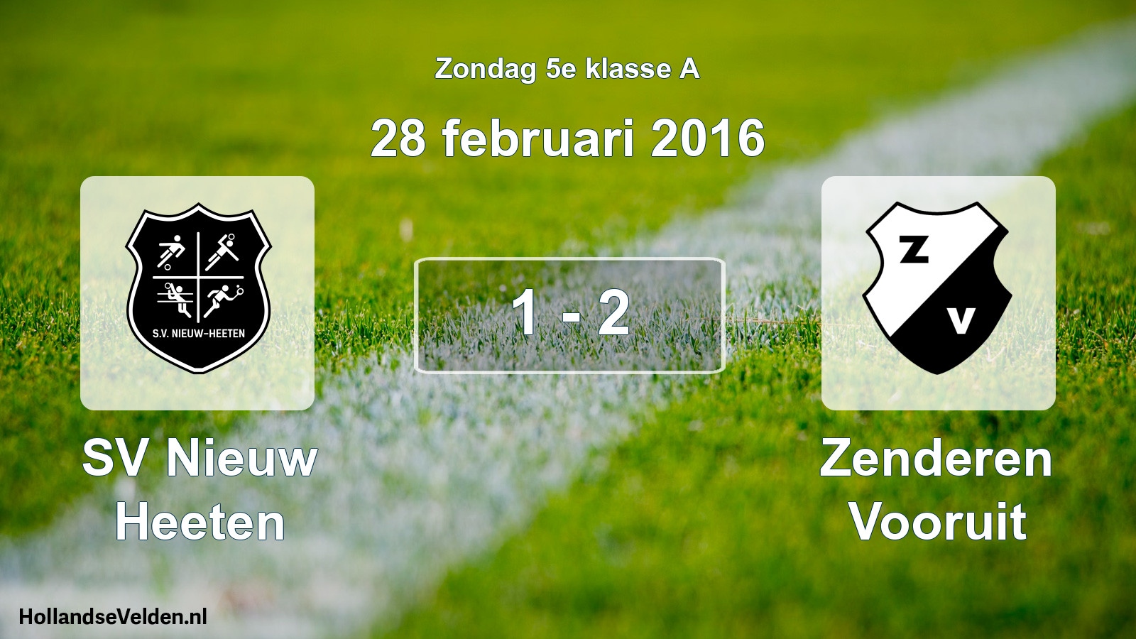 Total number of matches played: SV Nieuw Heeten - Zenderen Vooruit 1 - 2 (28 February 2016)