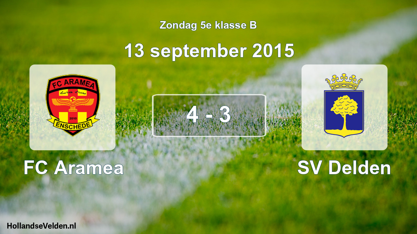 Total number of matches played: FC Aramea - SV Delden 4 - 3 (13 September 2015)