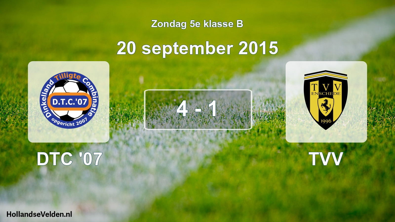 Total number of matches played: DTC '07 - TVV 4 - 1 (20 September 2015)