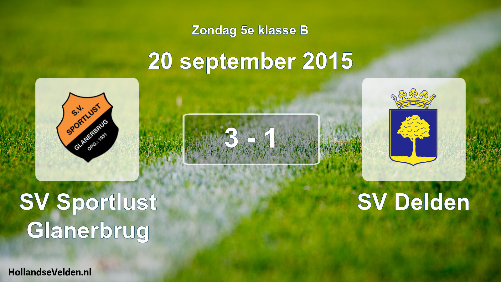 Total number of matches played: SV Sportlust Glanerbrug - SV Delden 3 - 1 (20 September 2015)
