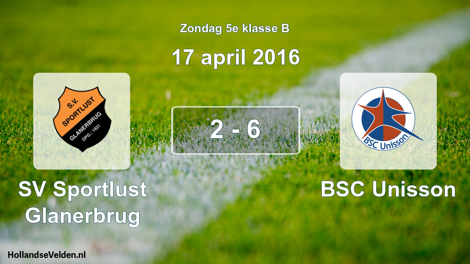 Total number of matches played: Sportlust Glanerbrug - BSC Unisson 2 - 6 (17 April 2016)