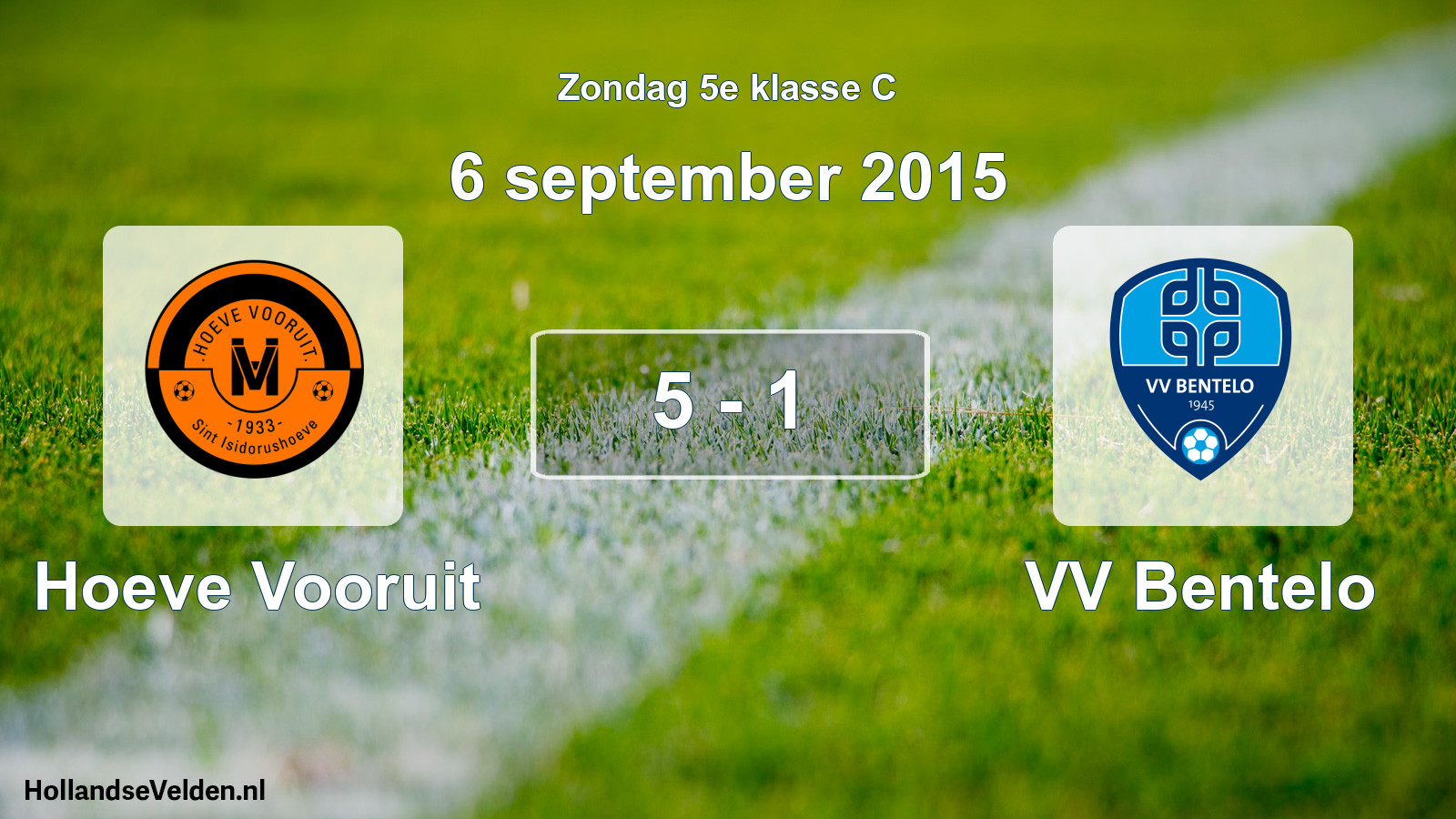 Total number of matches played: Hoeve Vooruit - VV Bentelo 5 - 1 (6 September 2015)