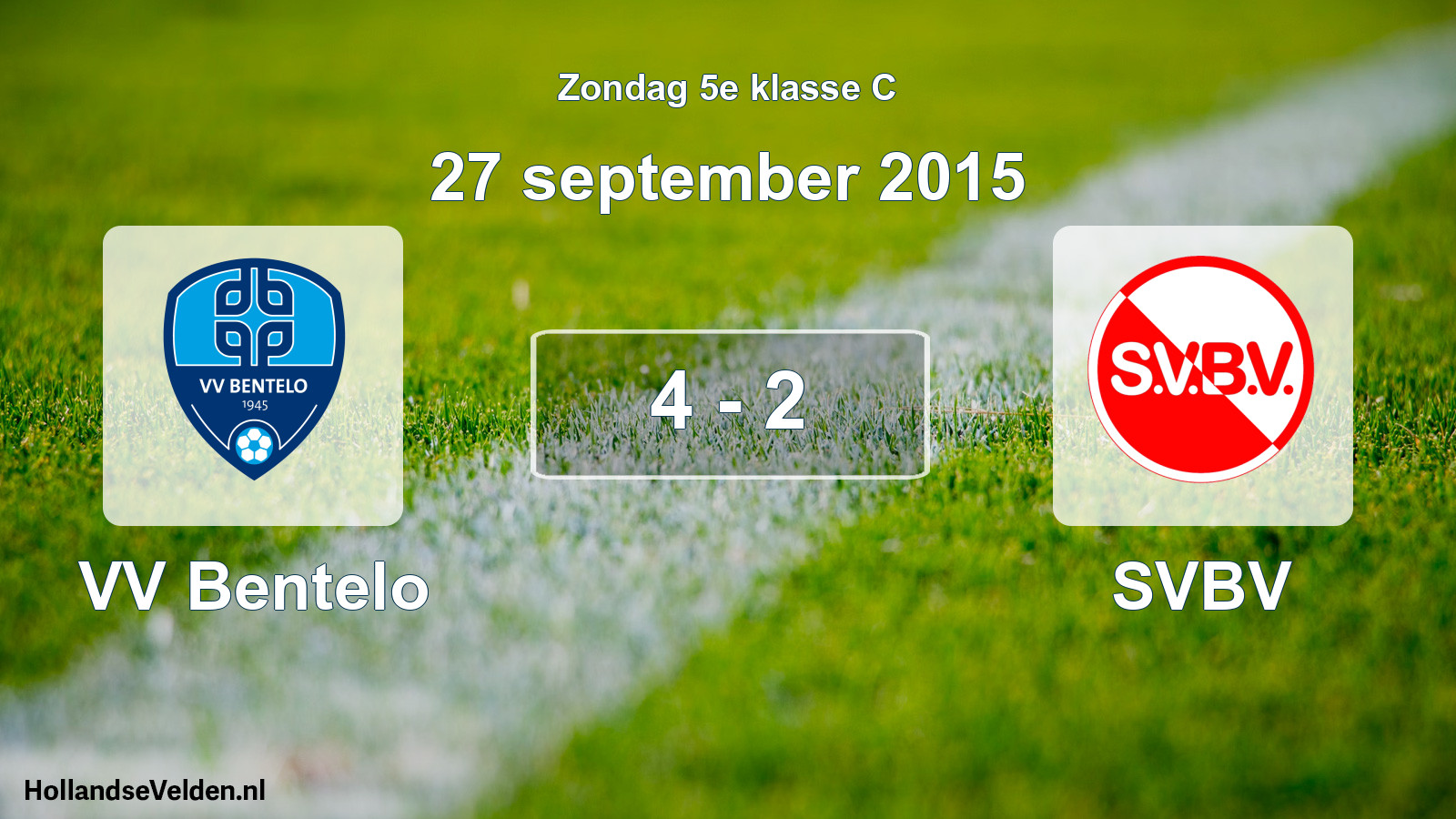 Total number of matches played: VV Bentelo - SVBV 4 - 2 (27 September 2015)