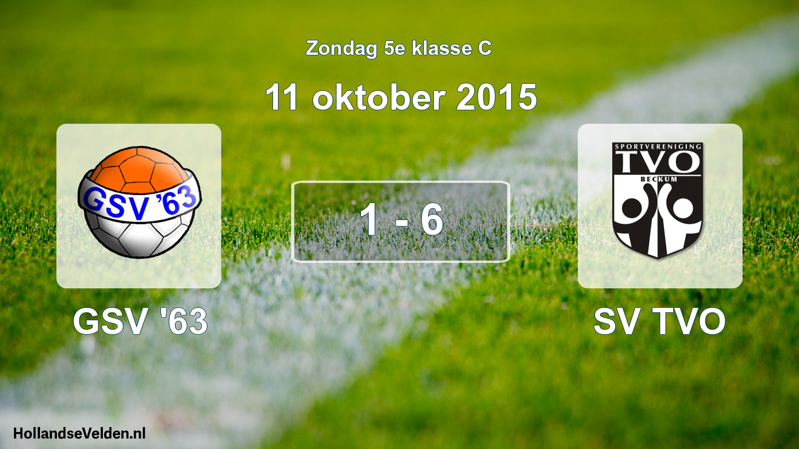 Total number of matches played: GSV '63 - SV TVO 1 - 6 (11 October 2015)