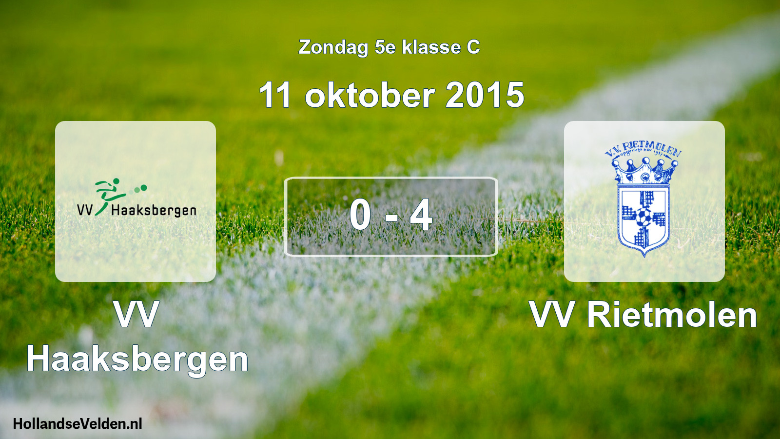 Total number of matches played: VV Haaksbergen - VV Rietmolen 0 - 4 (11 October 2015)