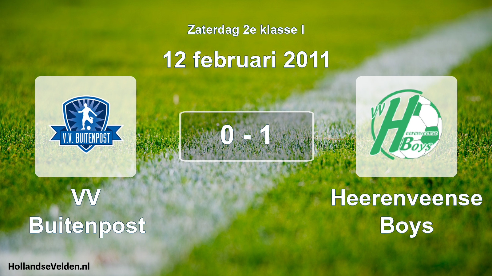 Total number of matches played: VV Buitenpost - Heerenveense Boys 0 - 1 (12 February 2011)