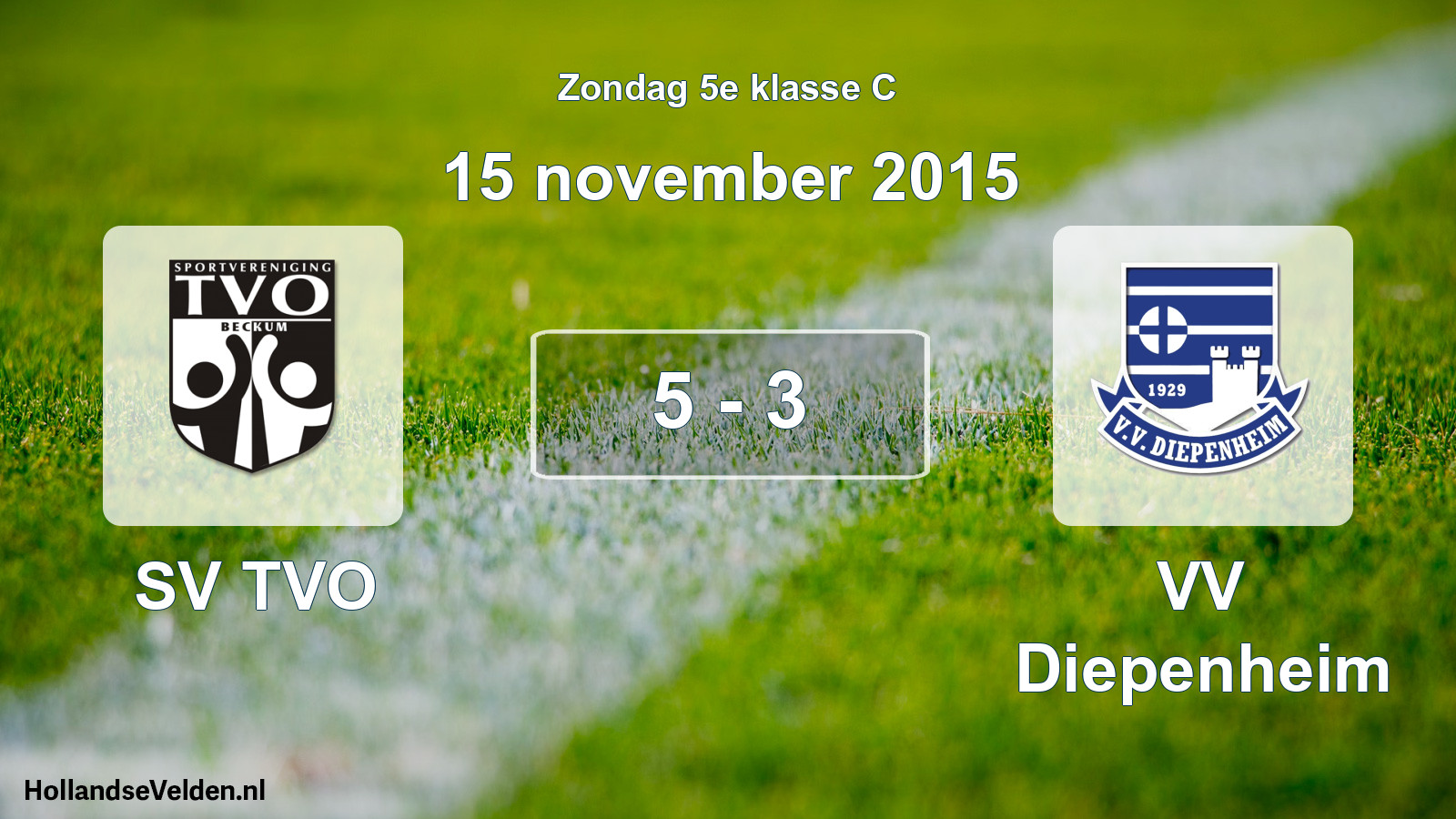 Total number of matches played: SV TVO - VV Diepenheim 5 - 3 (15 November 2015)