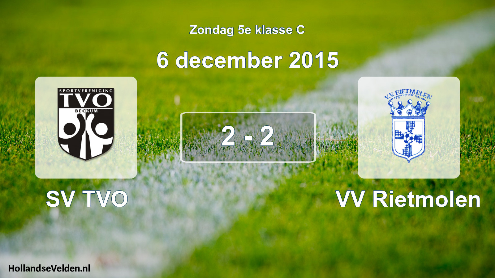 Total number of matches played: SV TVO - VV Rietmolen 2 - 2 (6 December 2015)