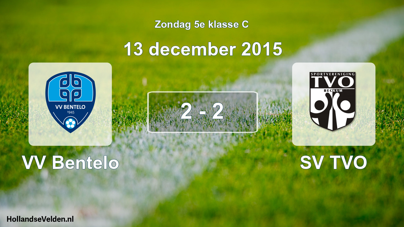 Total number of matches played: VV Bentelo - SV TVO 2 - 2 (13 December 2015)