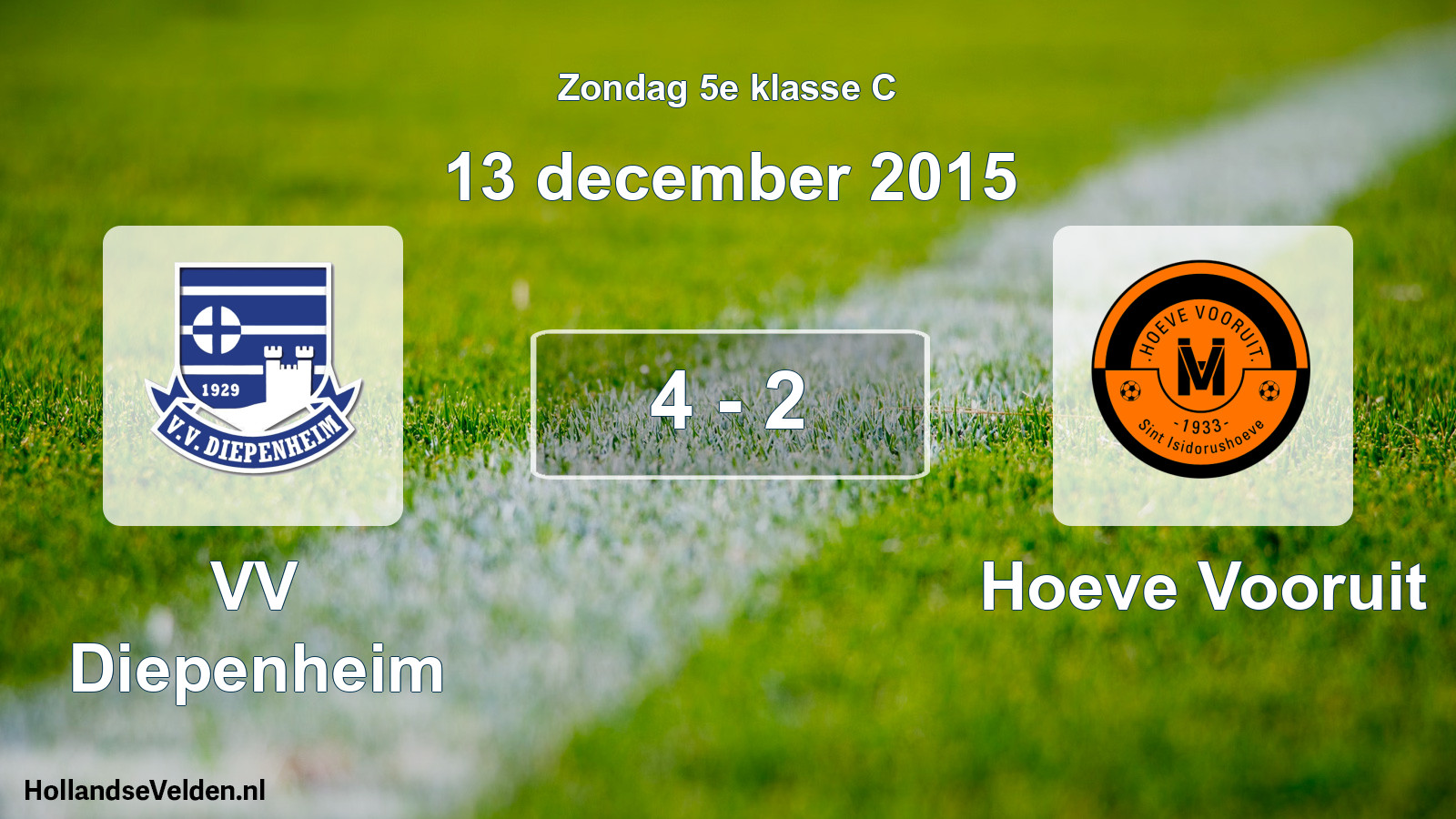 Total number of matches played: VV Diepenheim - Hoeve Vooruit 4 - 2 (13 December 2015)