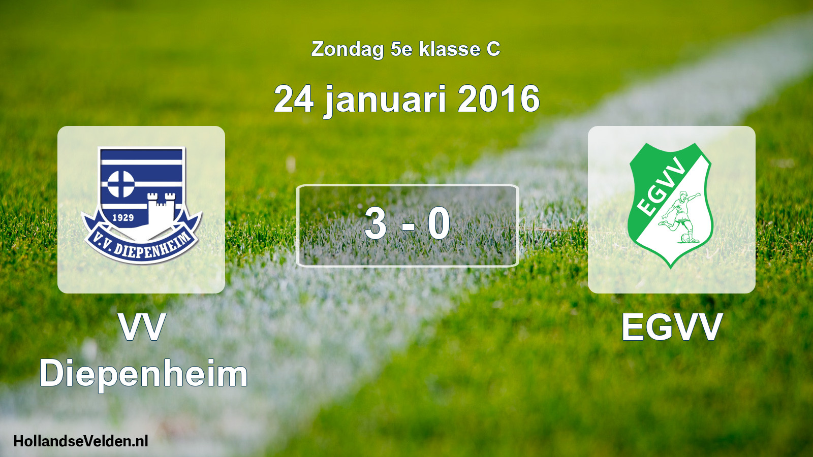 Total number of matches played: VV Diepenheim - EGVV 3 - 0 (24 January 2016)