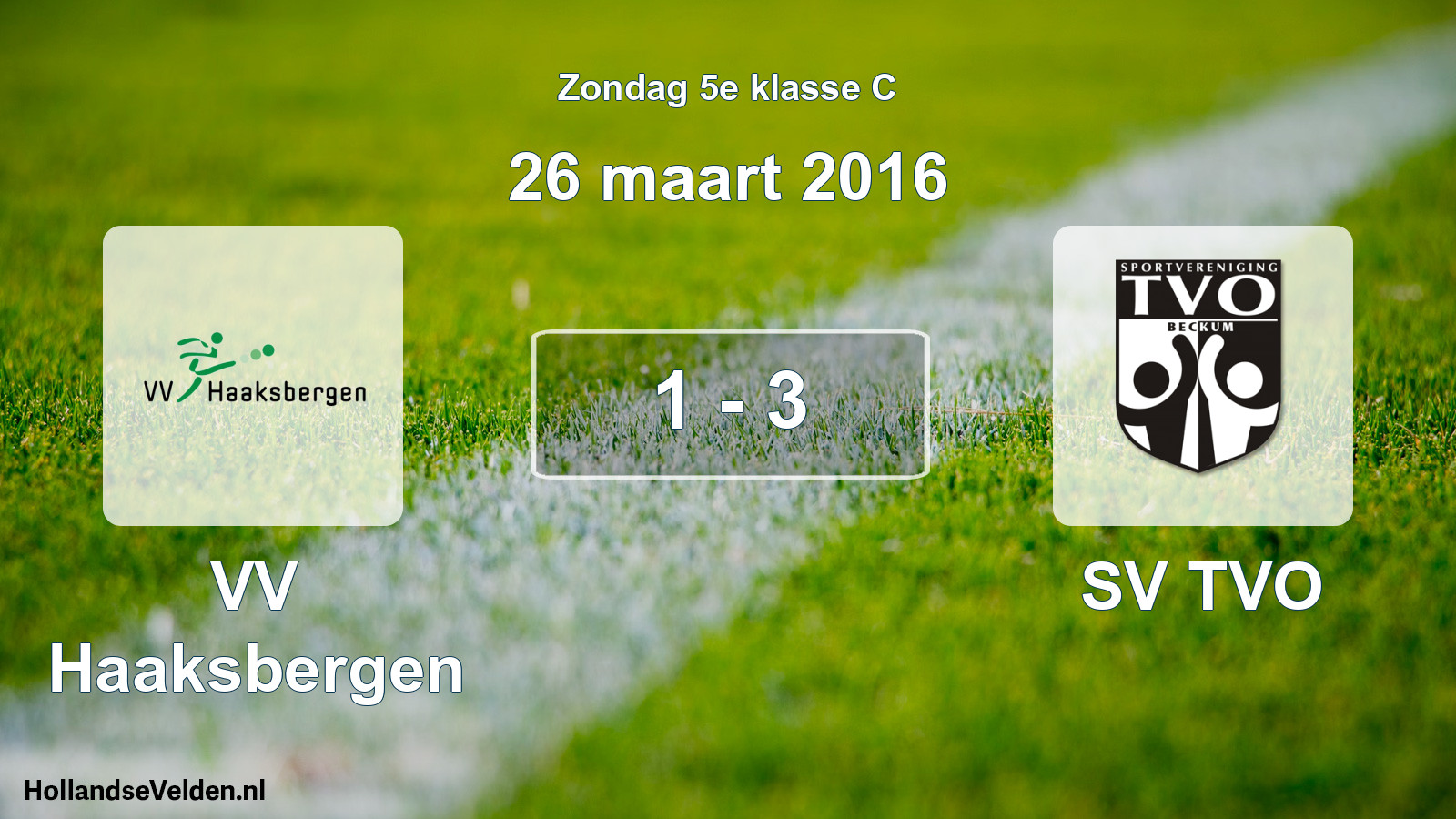 Total number of matches played: VV Haaksbergen - SV TVO 1 - 3 (26 March 2016)