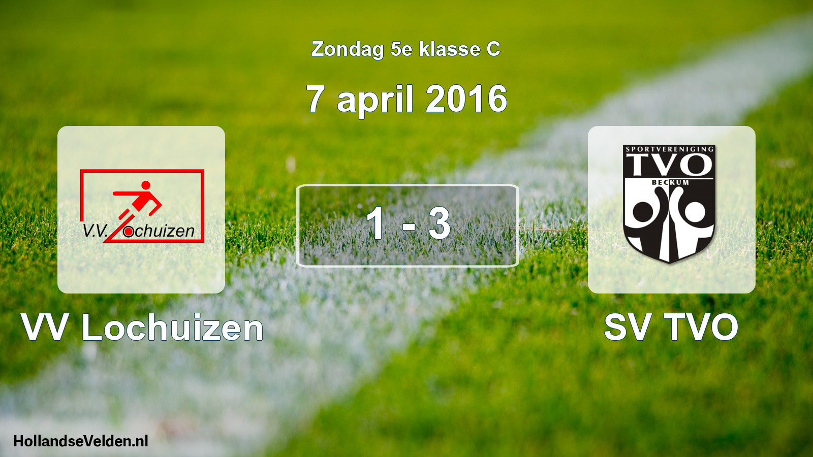 Total number of matches played: VV Lochuizen - SV TVO 1 - 3 (7 April 2016)