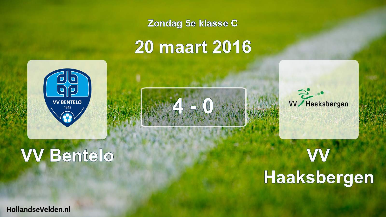 Total number of matches played: VV Bentelo - VV Haaksbergen 4 - 0 (20 March 2016)