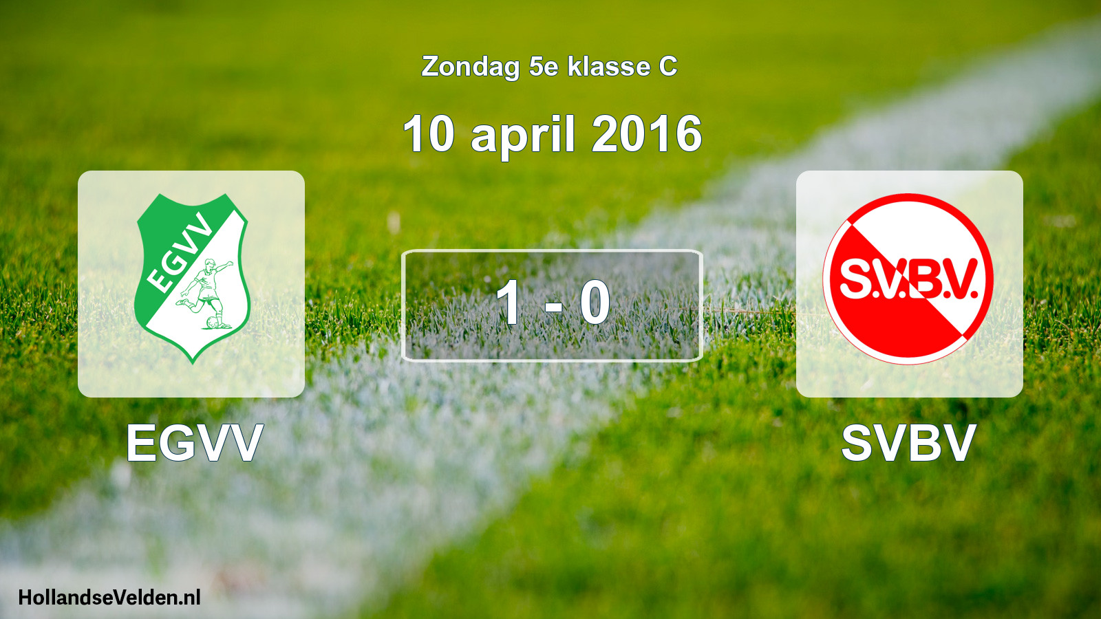 Total number of matches played: EGVV - SVBV 1 - 0 (10 April 2016)