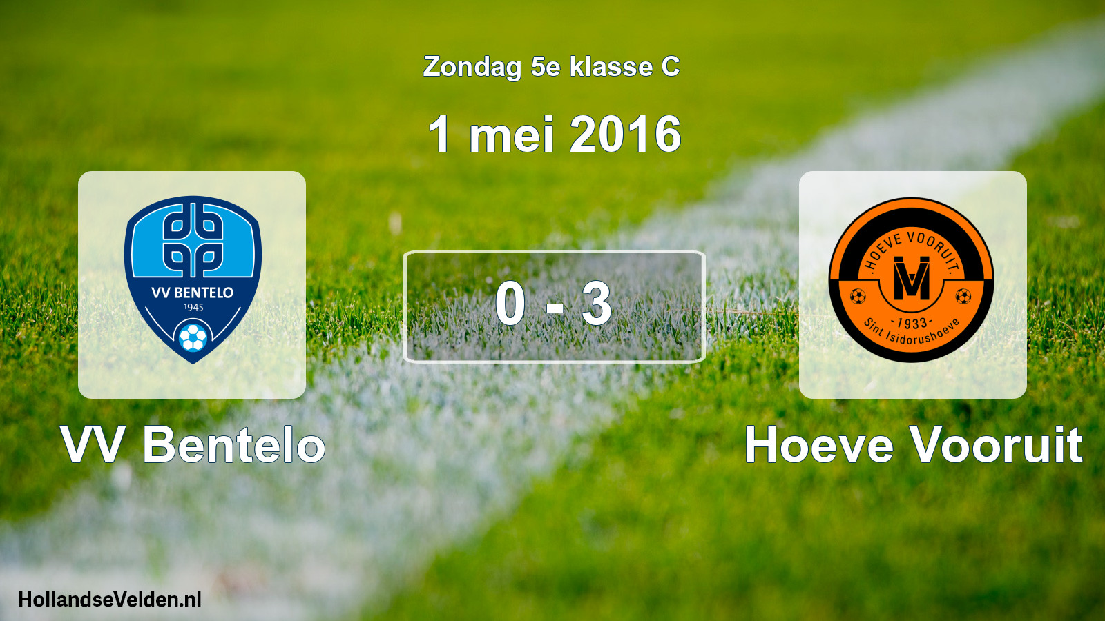 Total number of matches played: VV Bentelo - Hoeve Vooruit 0 - 3 (1 May 2016)
