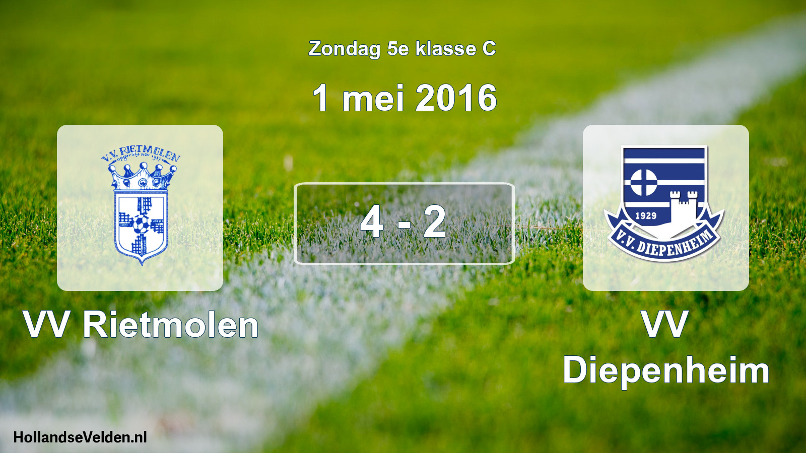 Total number of matches played: VV Rietmolen - VV Diepenheim 4 - 2 (1 May 2016)