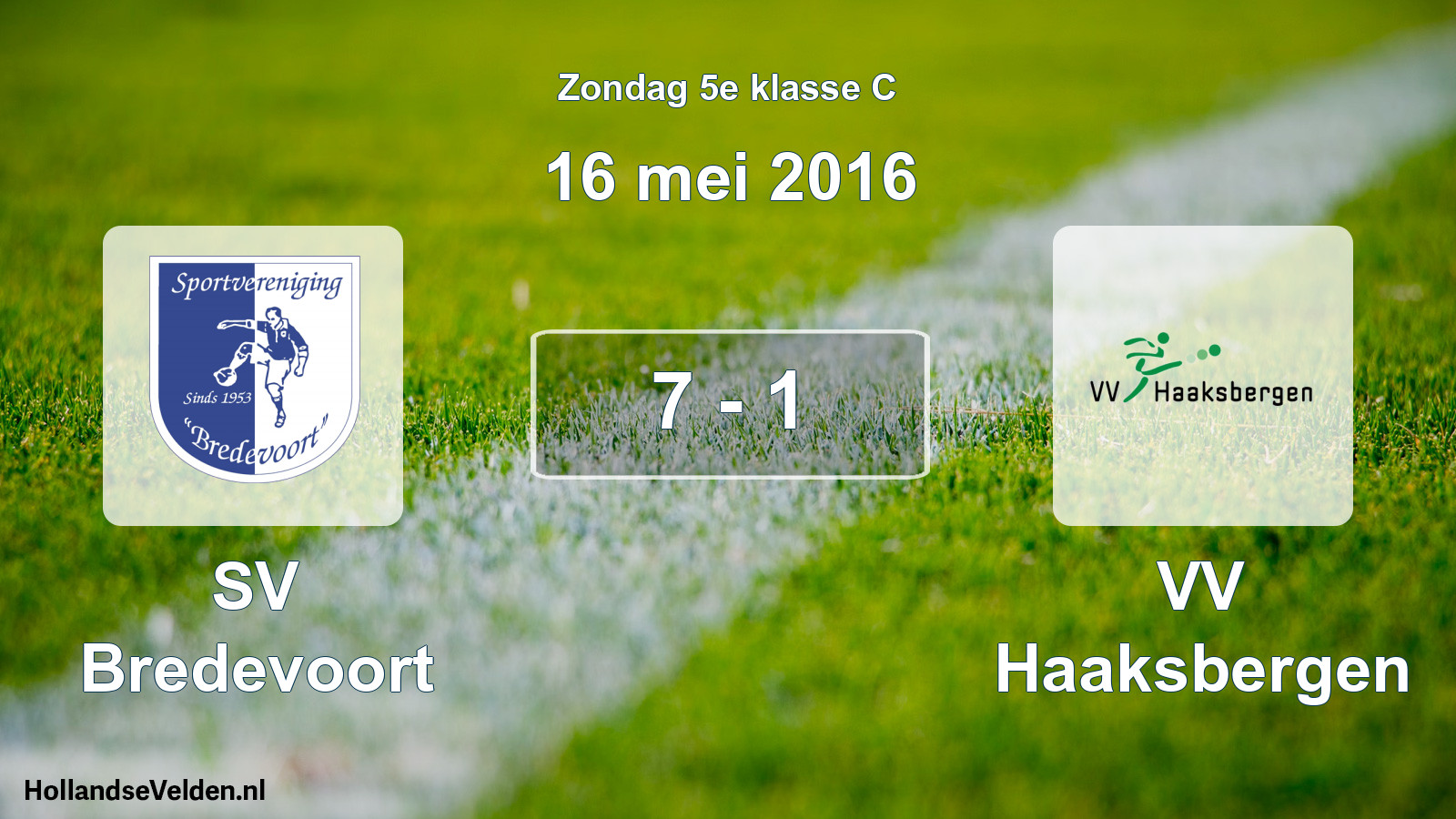 Total number of matches played: SV Bredevoort - VV Haaksbergen 7 - 1 (16 May 2016)