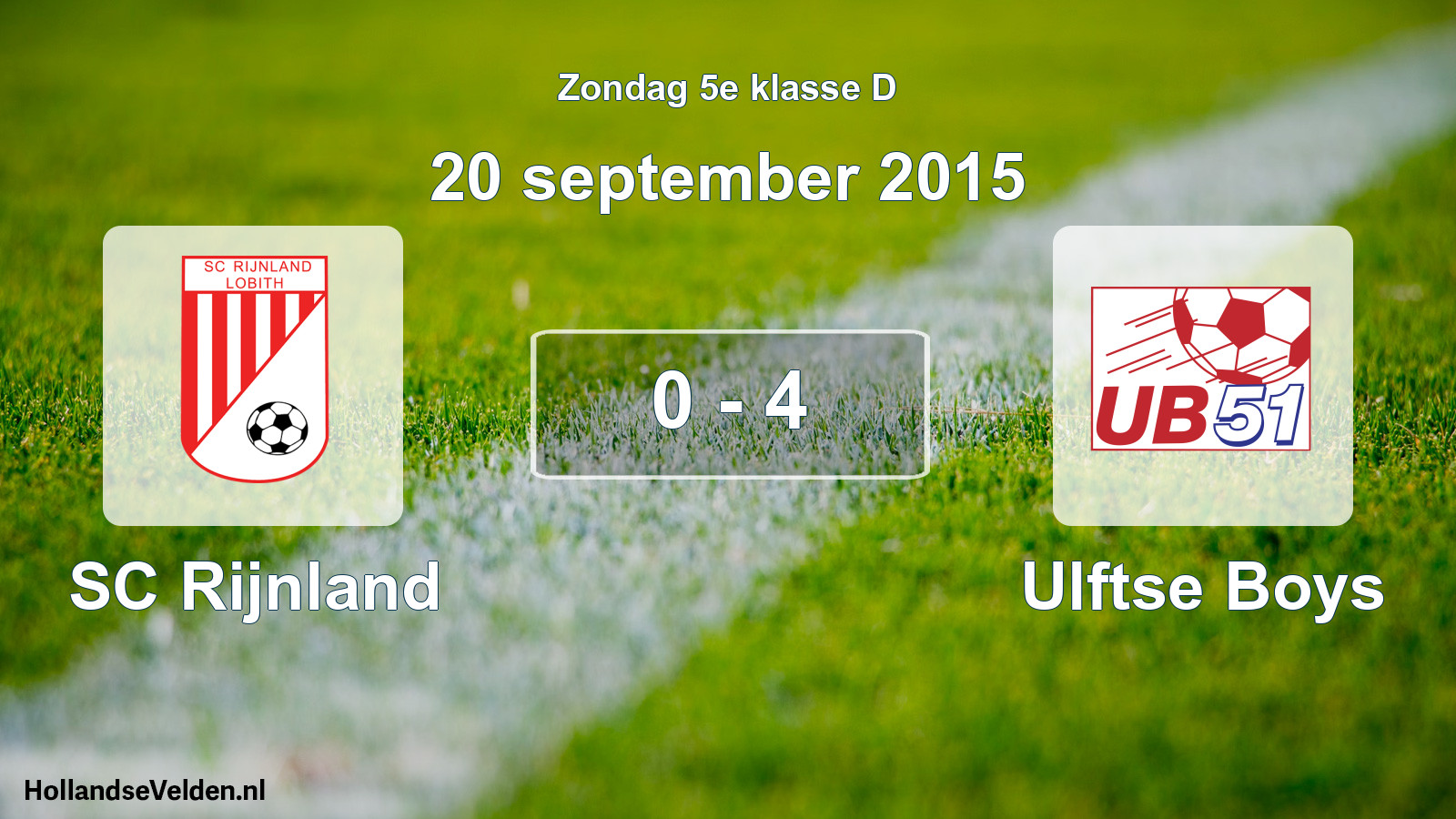 Total number of matches played: SC Rijnland - Ulftse Boys 0 - 4 (20 September 2015)