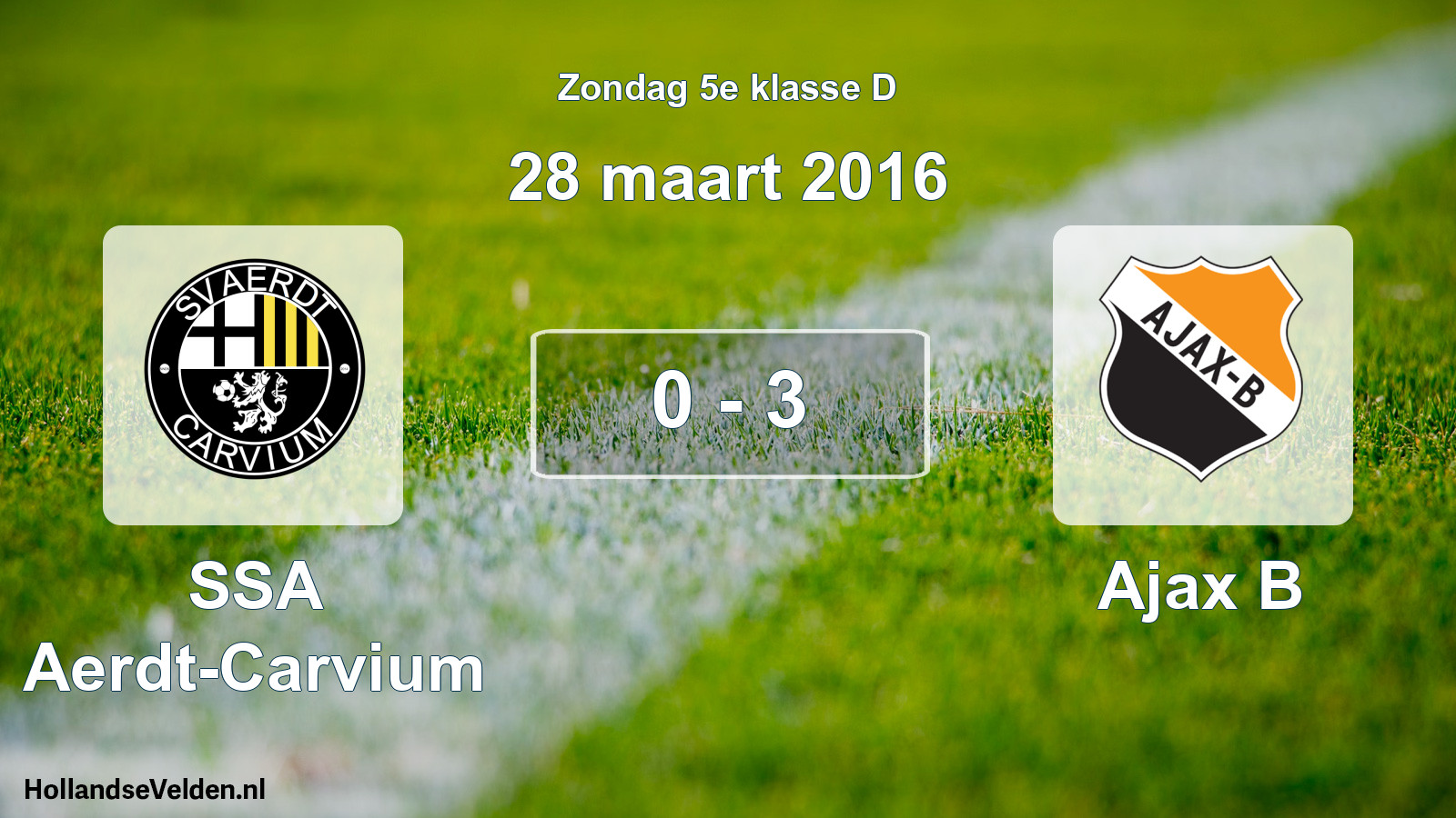 Total number of matches played: SSA Aerdt-Carvium - Ajax B 0 - 3 (28 March 2016)