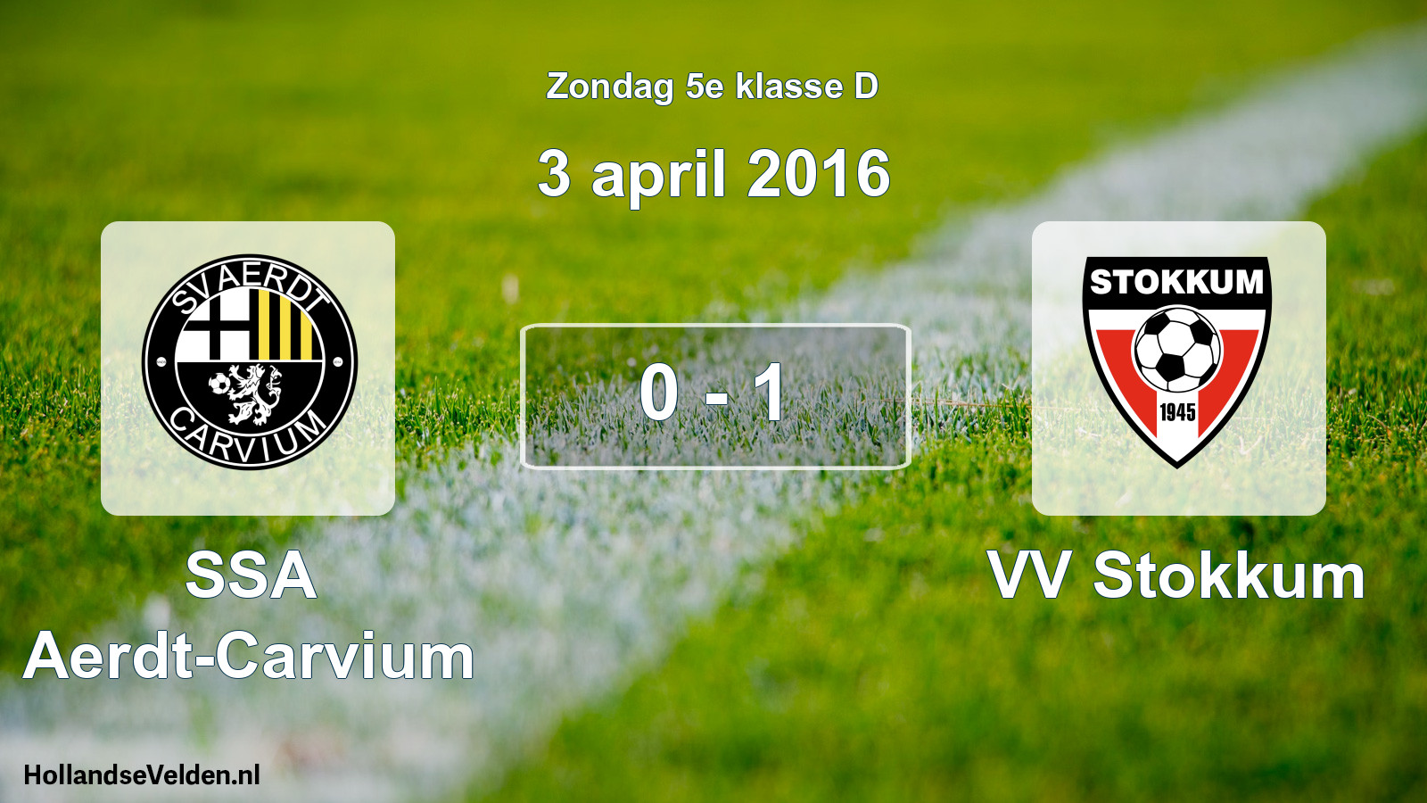 Total number of matches played: SSA Aerdt-Carvium - VV Stokkum 0 - 1 (3 April 2016)