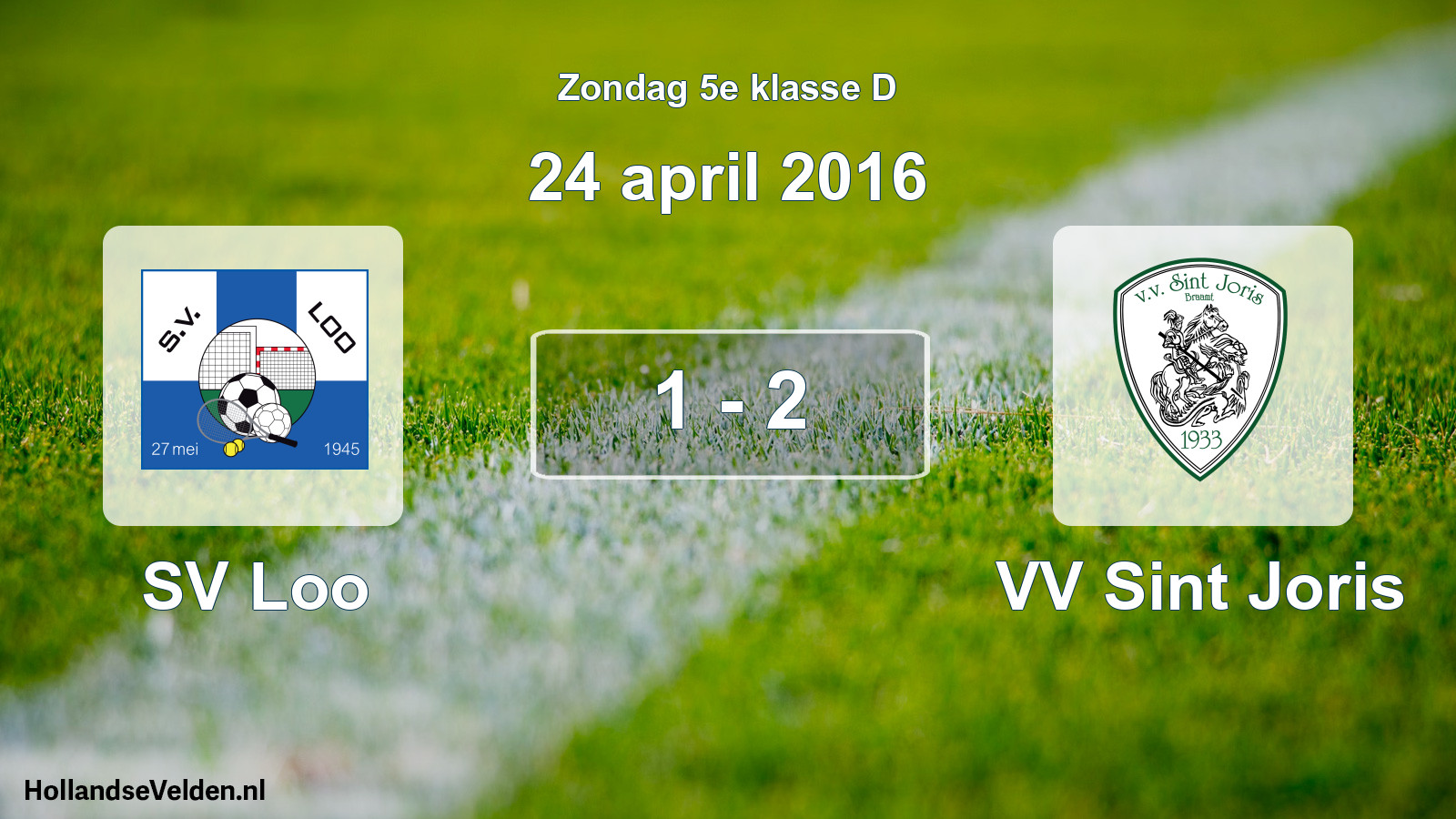 Total number of matches played: SV Loo - VV Sint Joris 1 - 2 (24 April 2016)