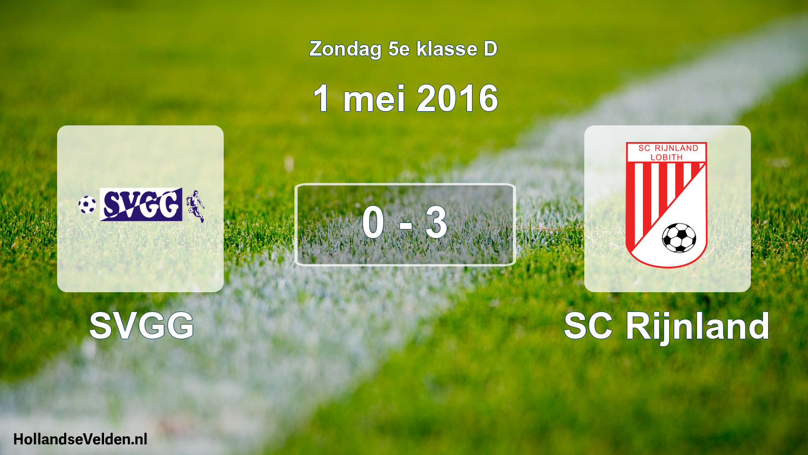 Total number of matches played: SVGG - SC Rijnland 0 - 3 (1 May 2016)