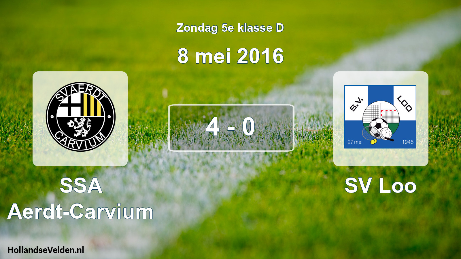 Total number of matches played: SSA Aerdt-Carvium - SV Loo 4 - 0 (8 May 2016)