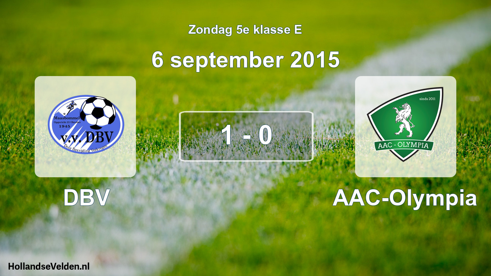 Total number of matches played: DBV - AAC-Olympia 1 - 0 (6 September 2015)