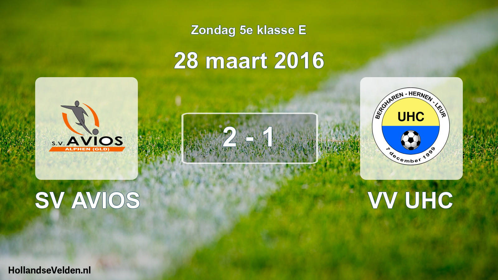 Total number of matches played: SV AVIOS - VV UHC 2 - 1 (28 March 2016)