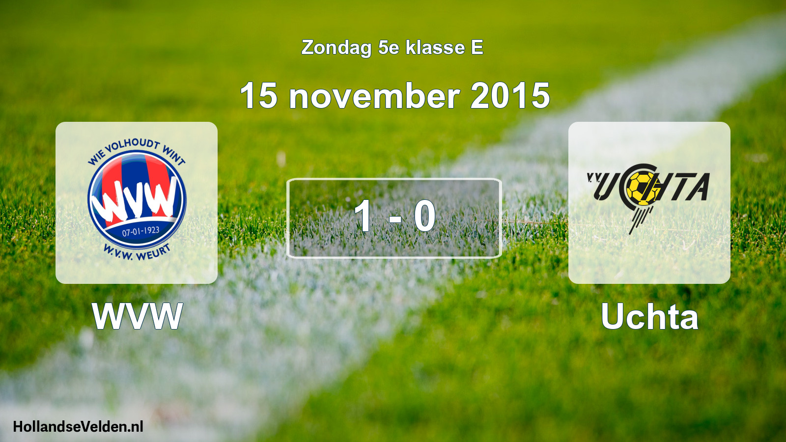 Total number of matches played: WVW - Uchta 1 - 0 (15 November 2015)