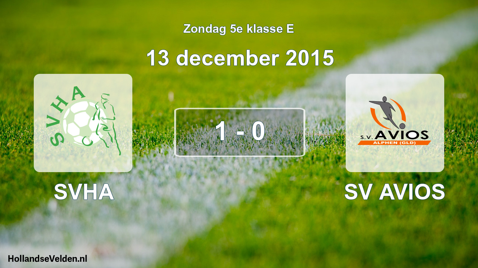 Total number of matches played: SVHA - SV AVIOS 1 - 0 (13 December 2015)