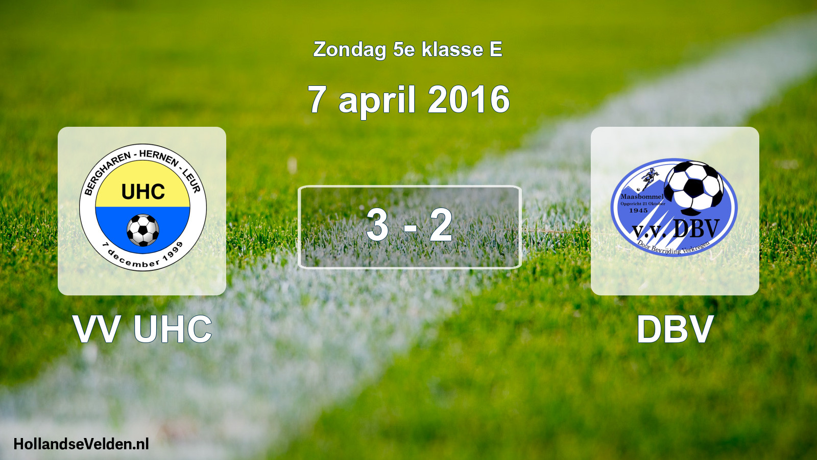 Total number of matches played: VV UHC - DBV 3 - 2 (7 April 2016)