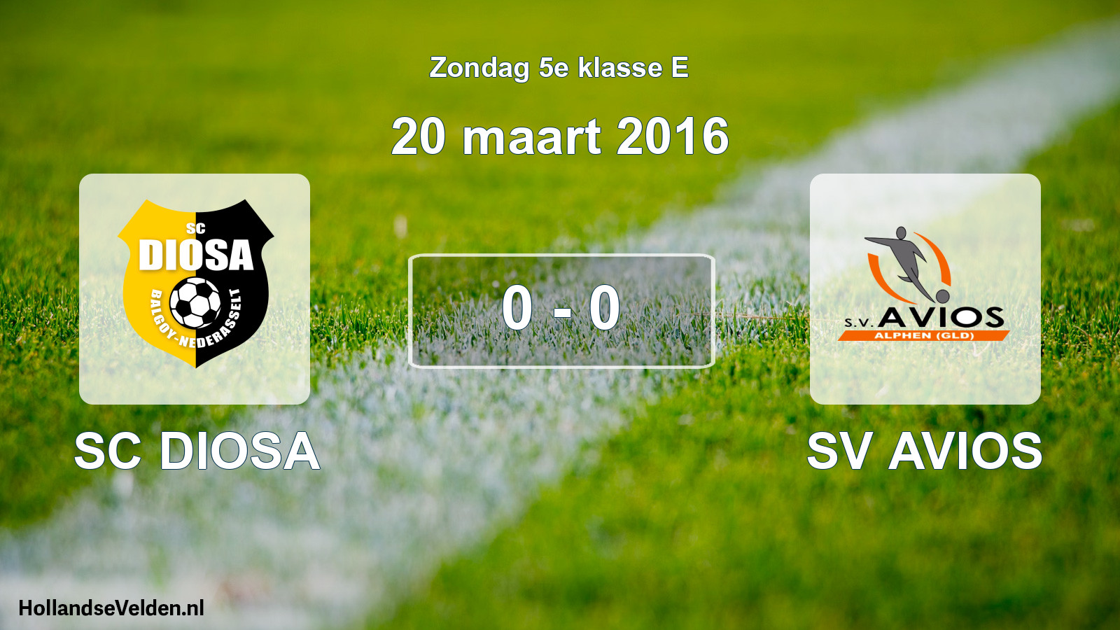 Total number of matches played: SC DIOSA - SV AVIOS 0 - 0 (20 March 2016)