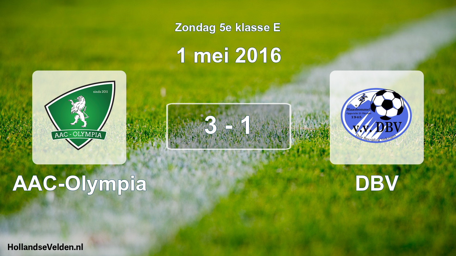 Total number of matches played: AAC-Olympia - DBV 3 - 1 (1 May 2016)