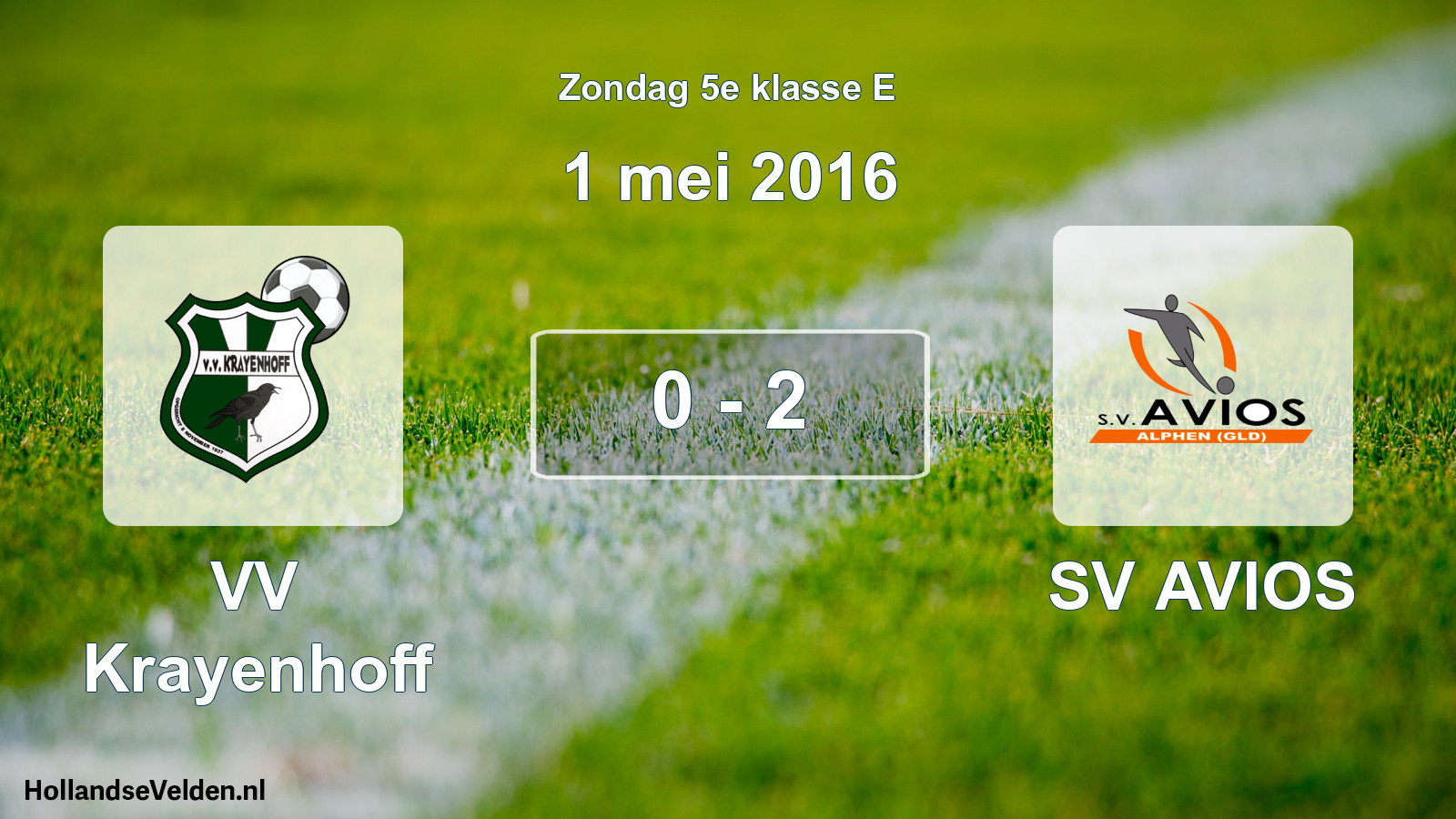 Total number of matches played: VV Krayenhoff - SV AVIOS 0 - 2 (1 May 2016)
