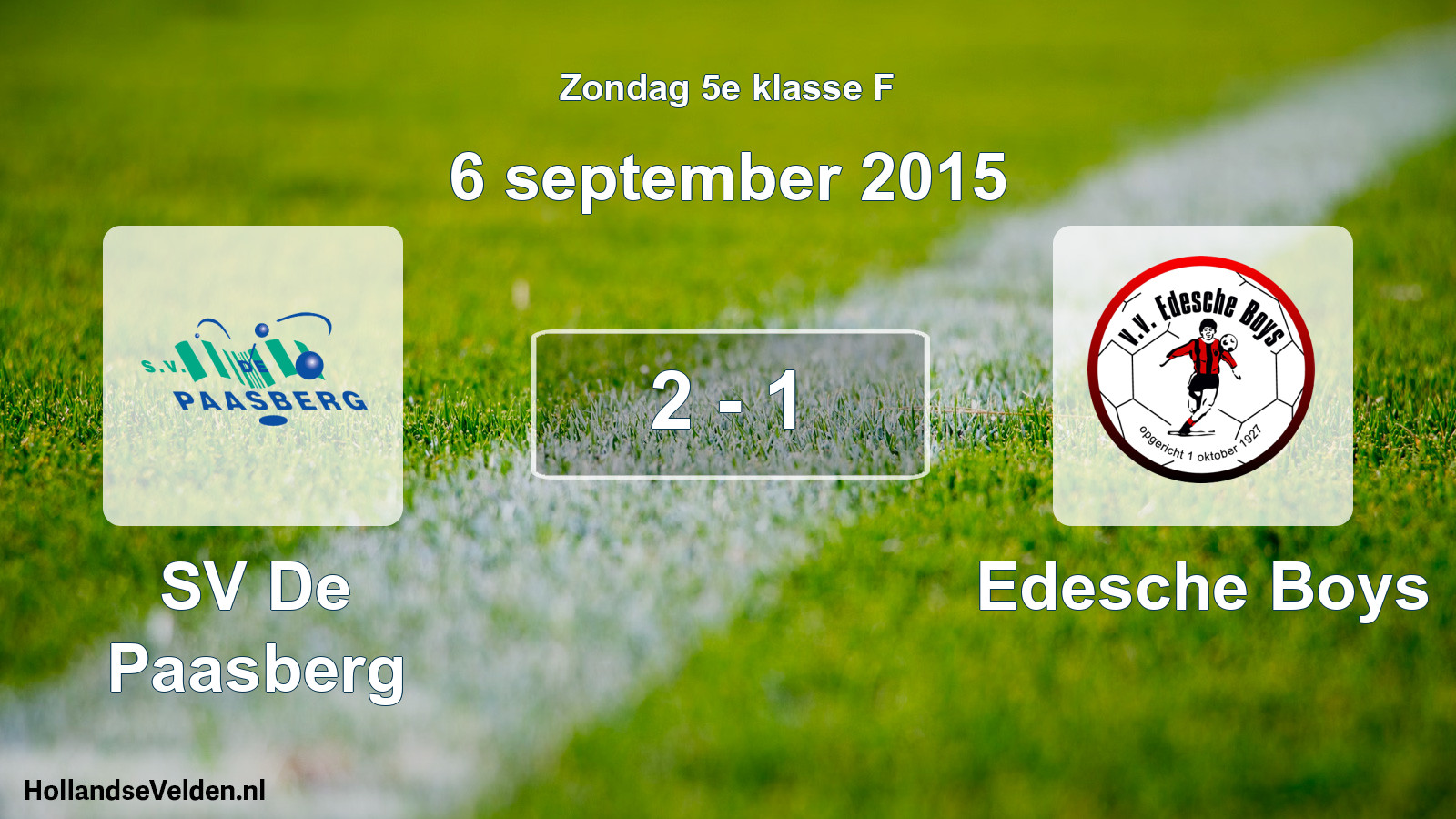 Total number of matches played: SV De Paasberg - Edesche Boys 2 - 1 (6 September 2015)