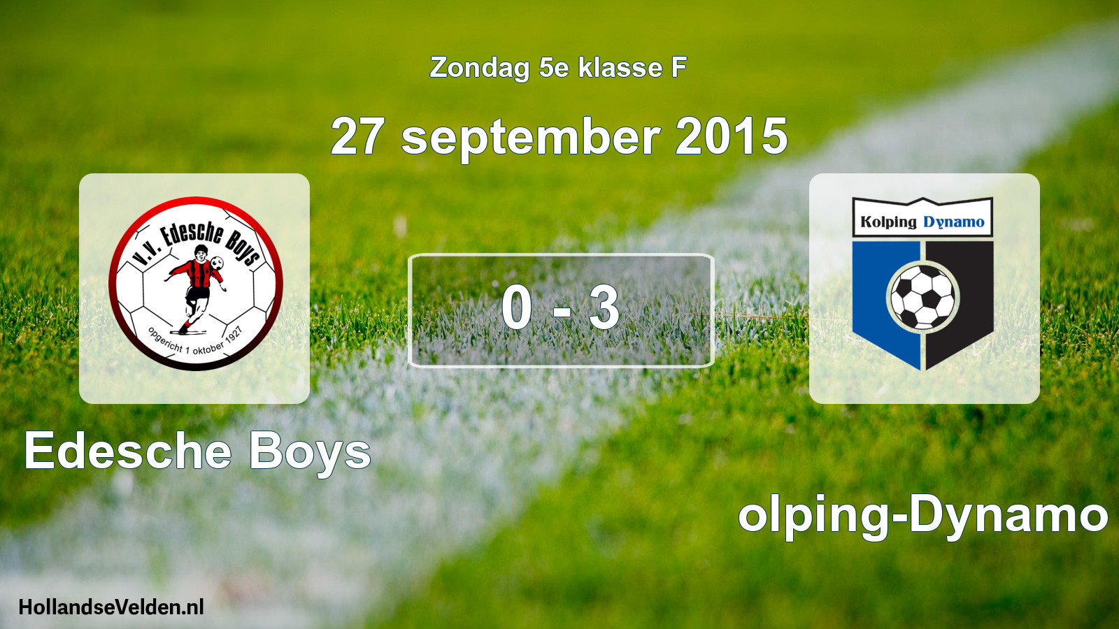 Total number of matches played: Edesche Boys - Kolping-Dynamo 0 - 3 (27 September 2015)