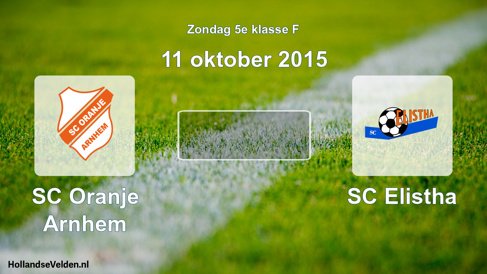 Scheduled Match: SC Oranje Arnhem - SC Elistha (11 October 2015)