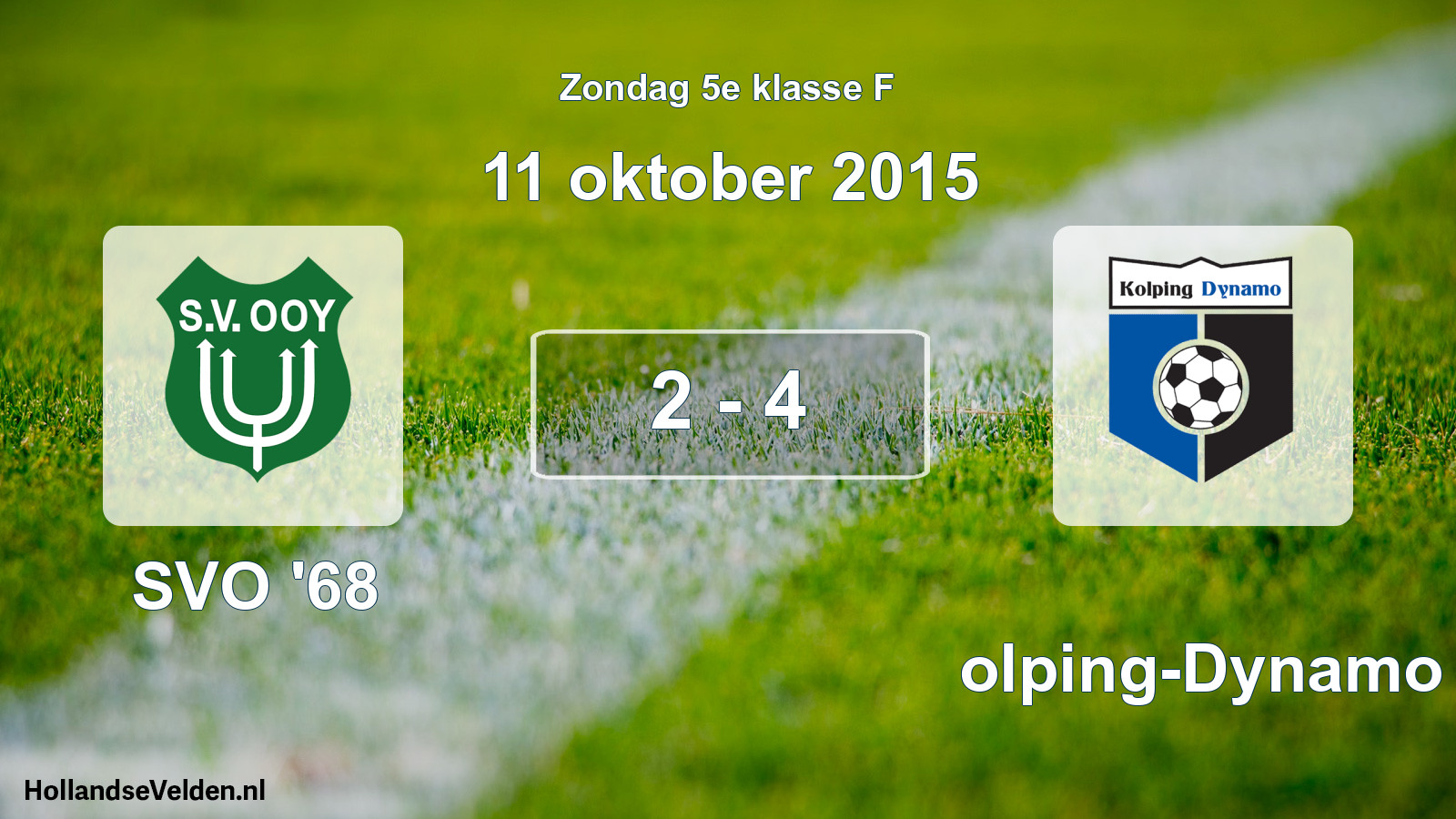 Total number of matches played: SVO '68 - Kolping-Dynamo 2 - 4 (11 October 2015)