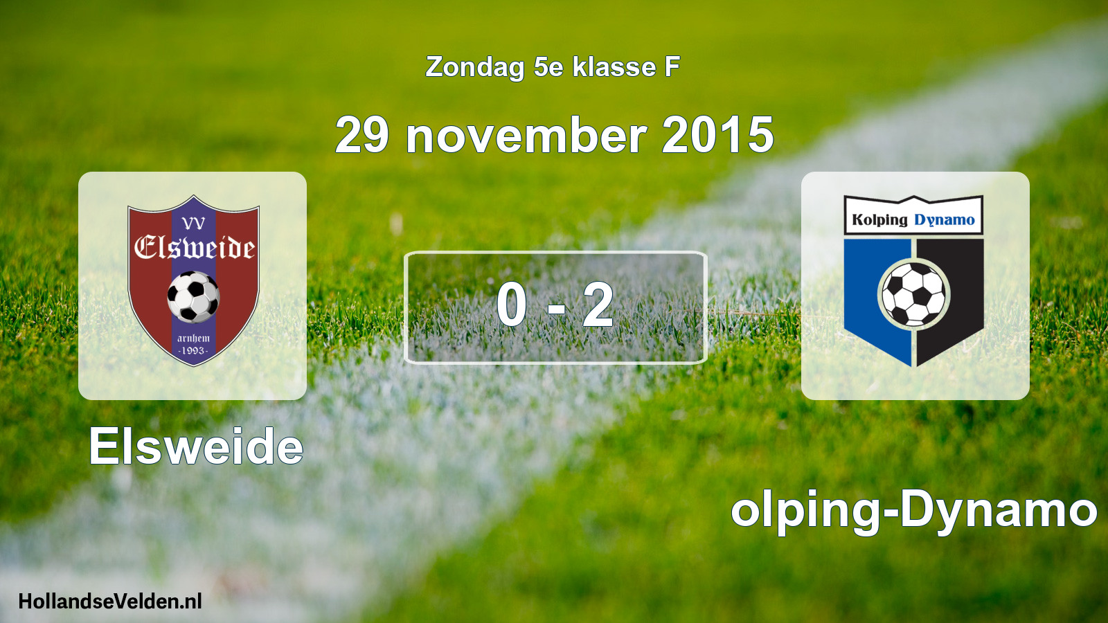 Total number of matches played: Elsweide - Kolping-Dynamo 0 - 2 (29 November 2015)