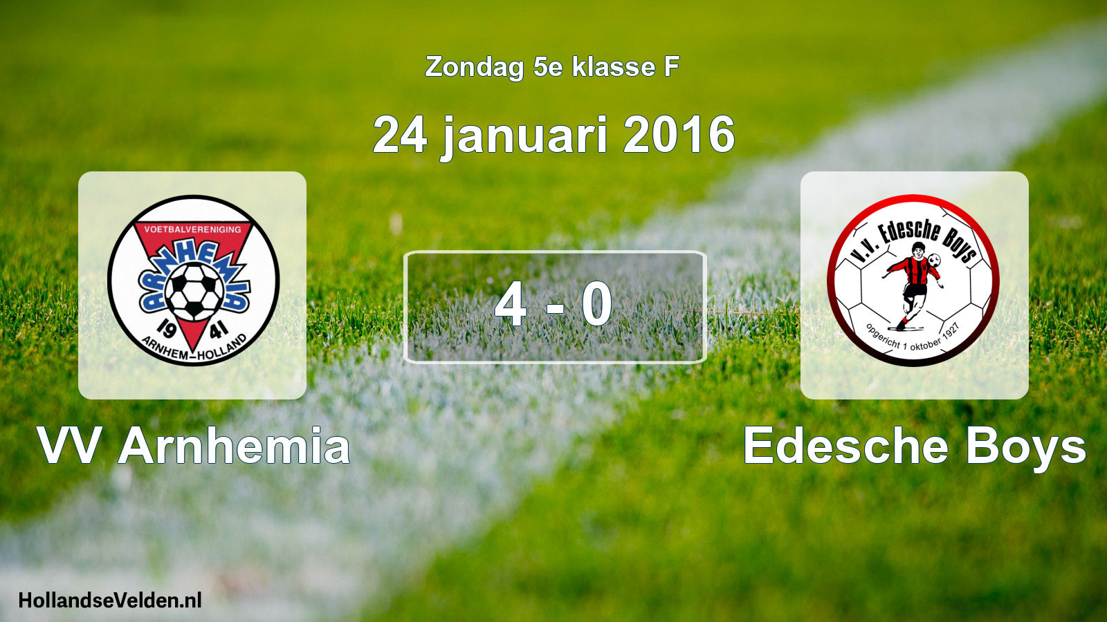 Total number of matches played: VV Arnhemia - Edesche Boys 4 - 0 (24 January 2016)