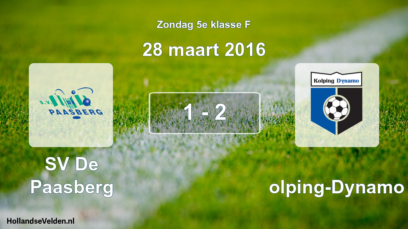 Total number of matches played: SV De Paasberg - Kolping-Dynamo 1 - 2 (28 March 2016)