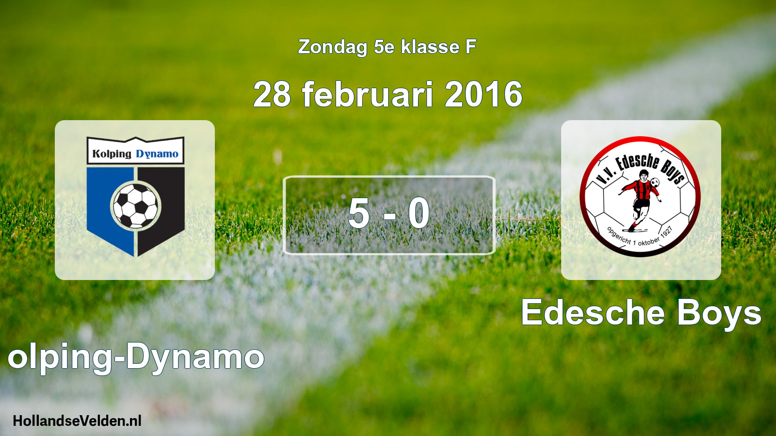 Total number of matches played: Kolping-Dynamo - Edesche Boys 5 - 0 (28 February 2016)