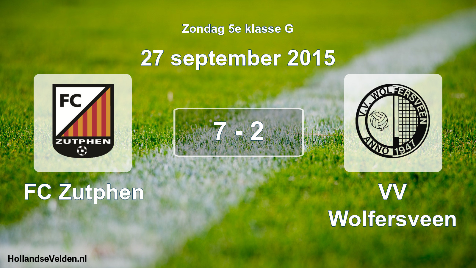 Total number of matches played: FC Zutphen - VV Wolfersveen 7 - 2 (27 September 2015)