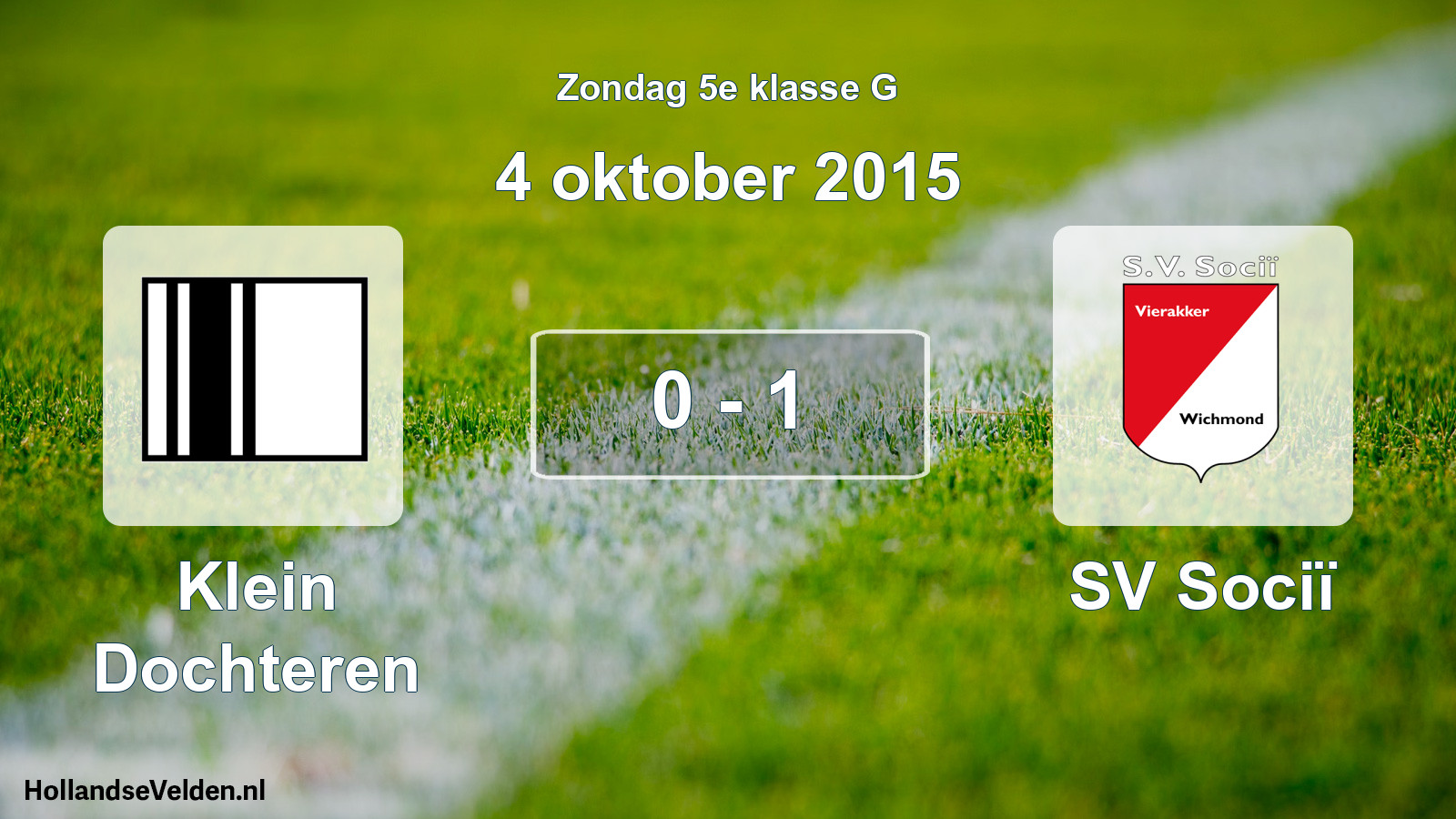 Total number of matches played: Klein Dochteren - SV Sociï 0 - 1 (4 October 2015)