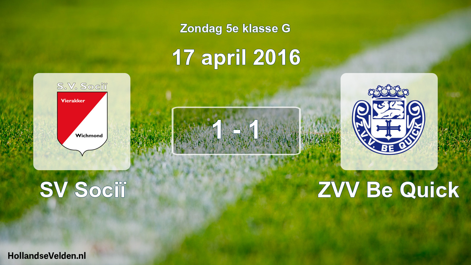 Total number of matches played: SV Sociï - ZVV Be Quick 1 - 1 (17 April 2016)